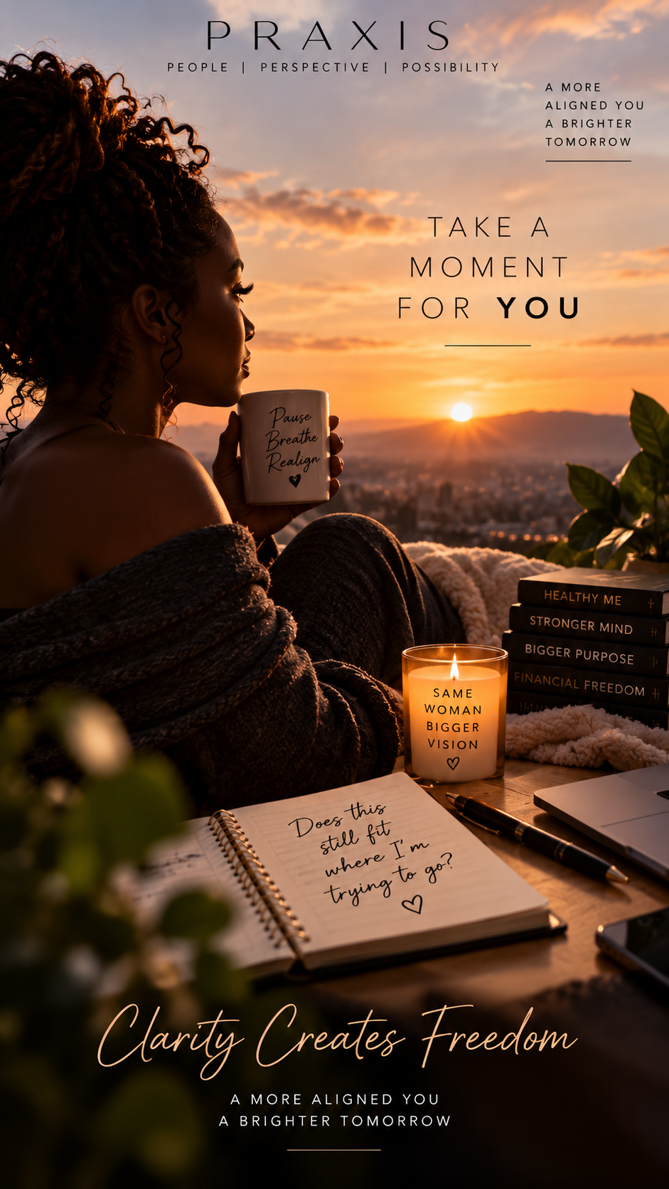 Warm contemplative scene at sunset
